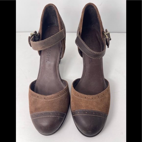 NEW! Timberland Earth keepers Wingate Mary Jane Brown Leather Heels Sandal Sz 9 - Picture 7 of 12